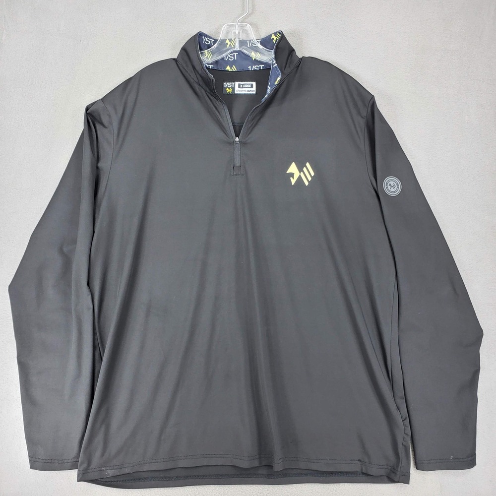 1/ST Chrome‎ Studio 1/4 Zip Pullover Mens XL Black Preakness Stakes Pimlico Logo